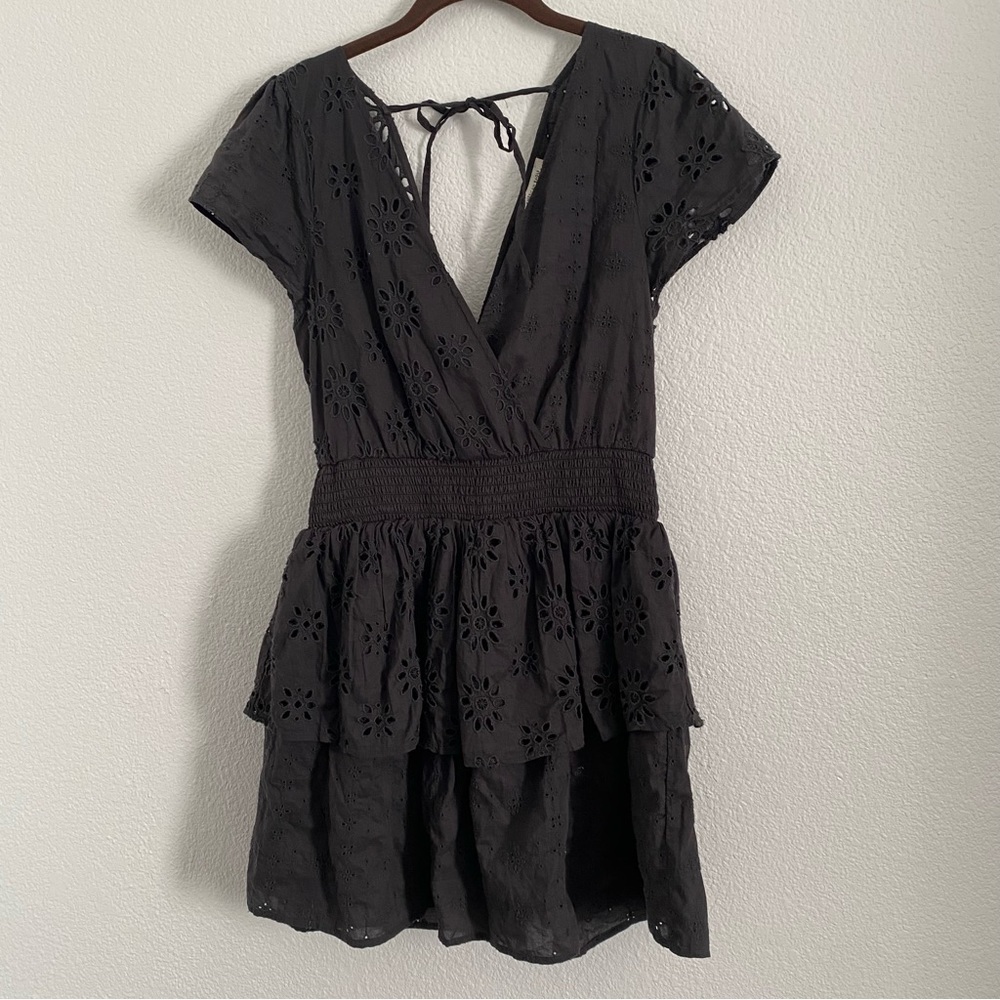 American Eagle Women's Size Medium Black Garden Party Wrap Dress